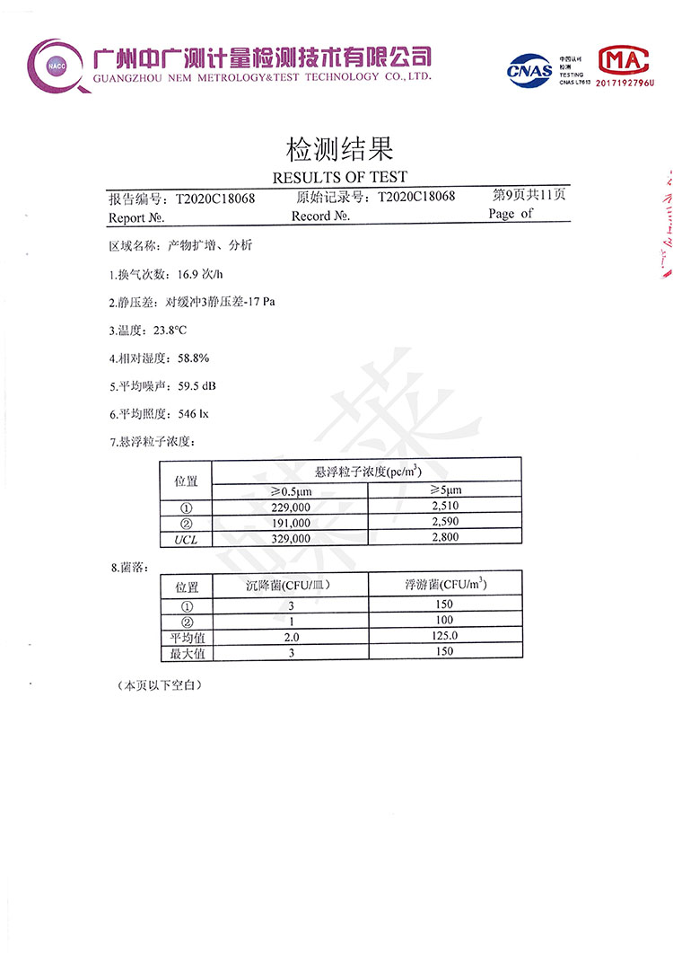 移動(dòng)PCR方艙實(shí)驗(yàn)室檢測(cè)報(bào)告